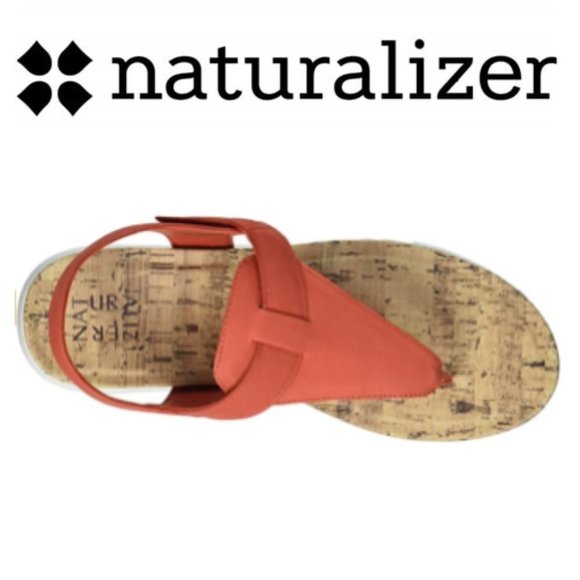 NEW Naturalizer Lincoln Nubuck Platform Sandals size 7 and 8 Mango Leather - Picture 5 of 5